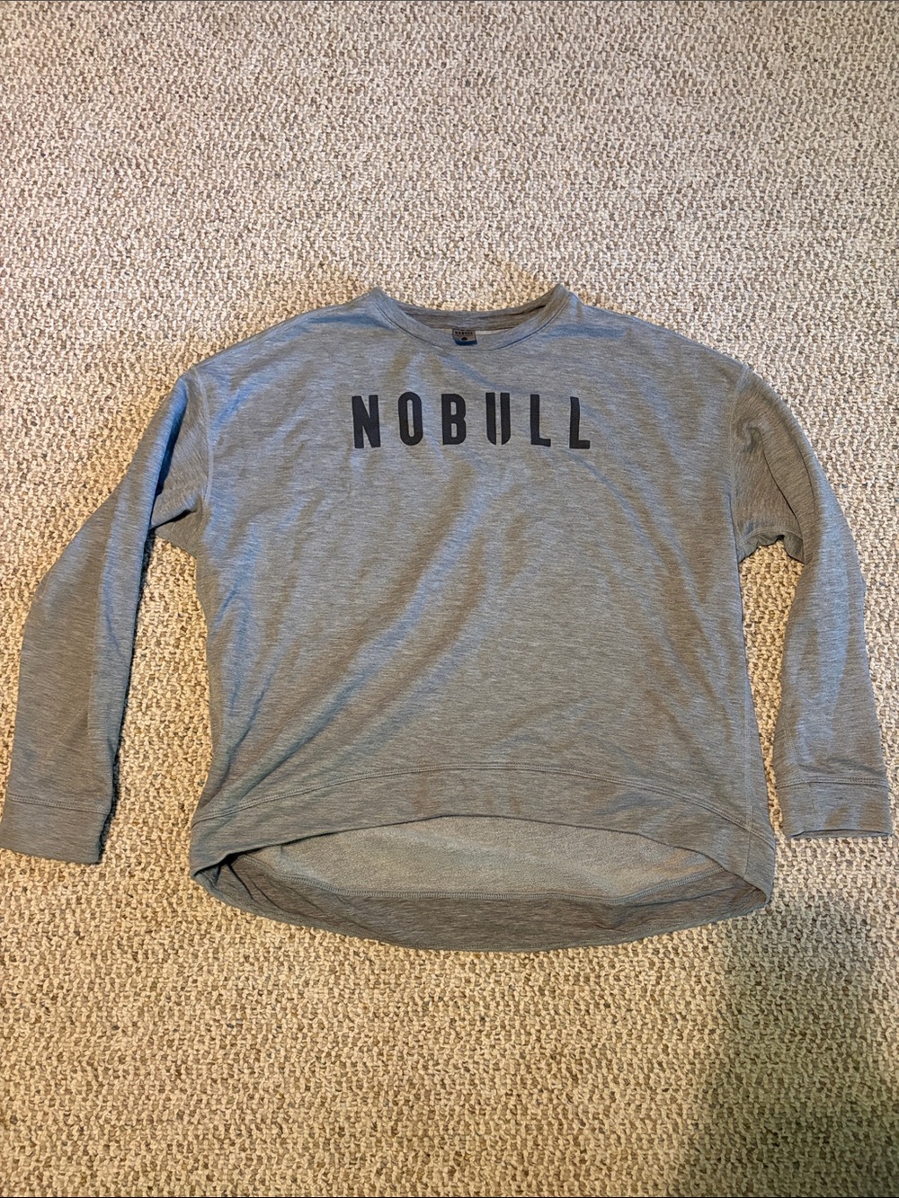 NOBULL Gray Scoop-Neck Long Sleeve Sweatshirt
